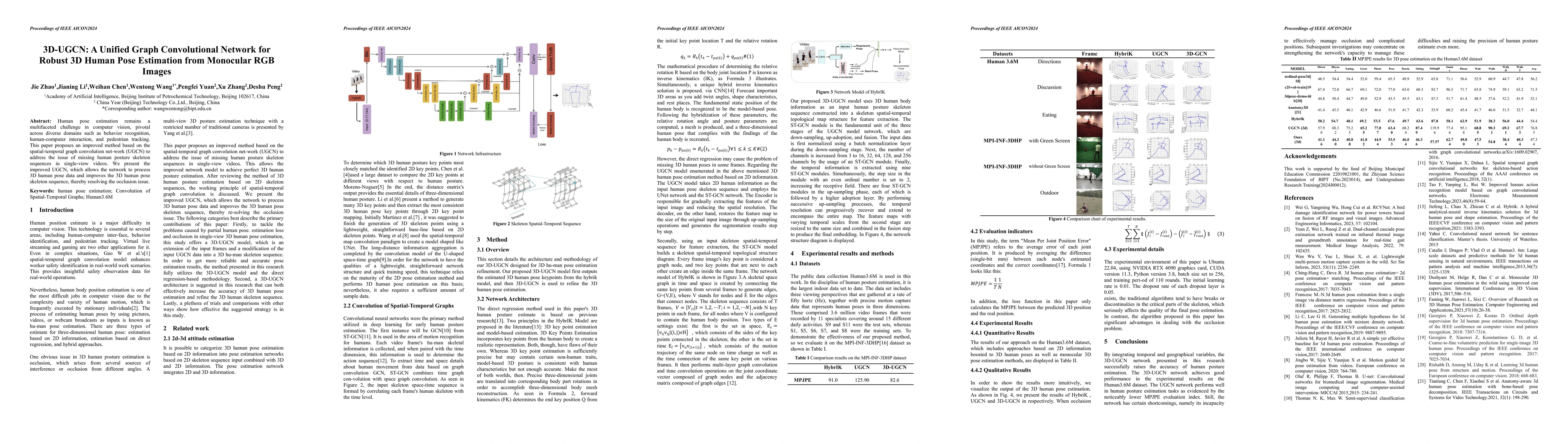 Thumbnail for 3D-UGCN: A Unified Graph Convolutional Network for Robust 3D Human Pose
  Estimation from Monocular RGB Images
