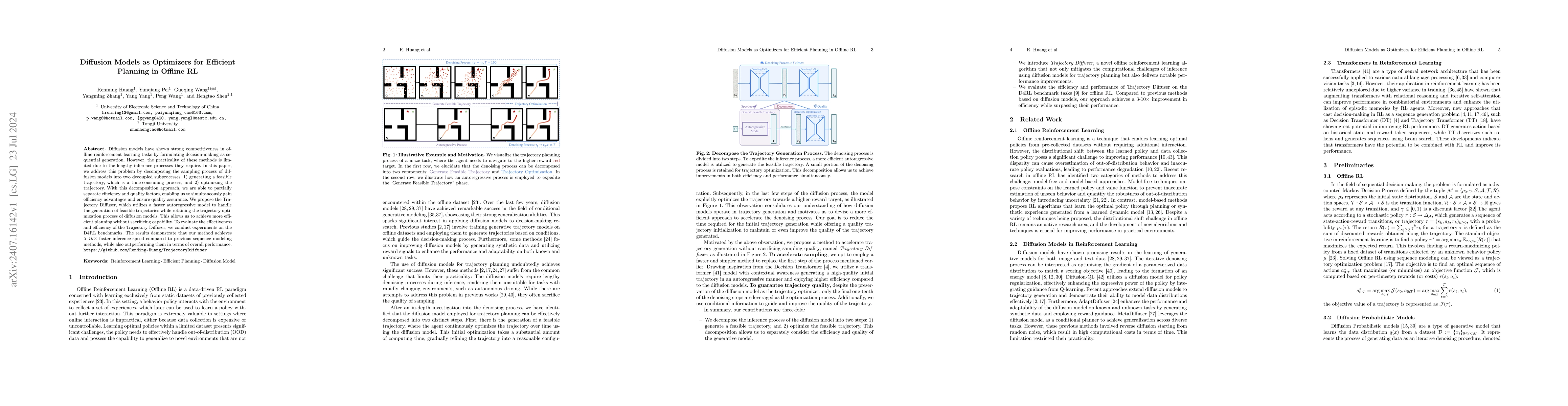 Thumbnail for Diffusion Models as Optimizers for Efficient Planning in Offline RL