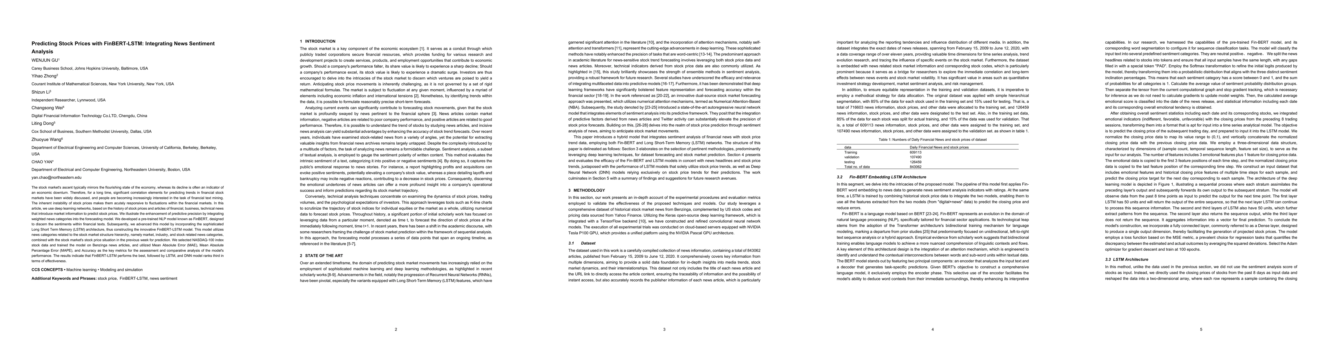 Thumbnail for Predicting Stock Prices with FinBERT-LSTM: Integrating News Sentiment
  Analysis