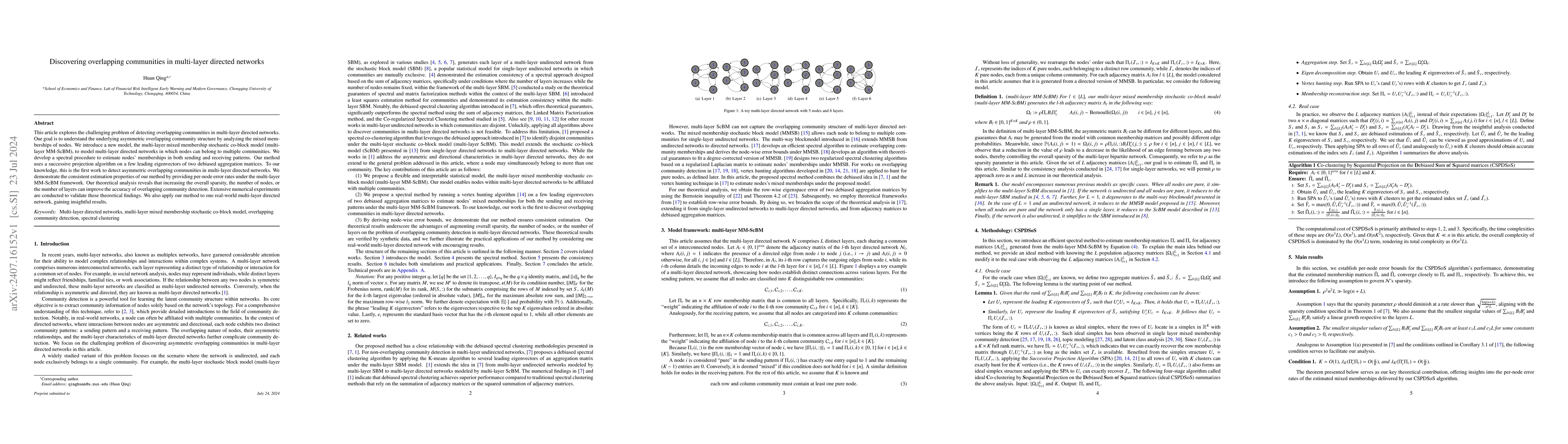 Thumbnail for Discovering overlapping communities in multi-layer directed networks