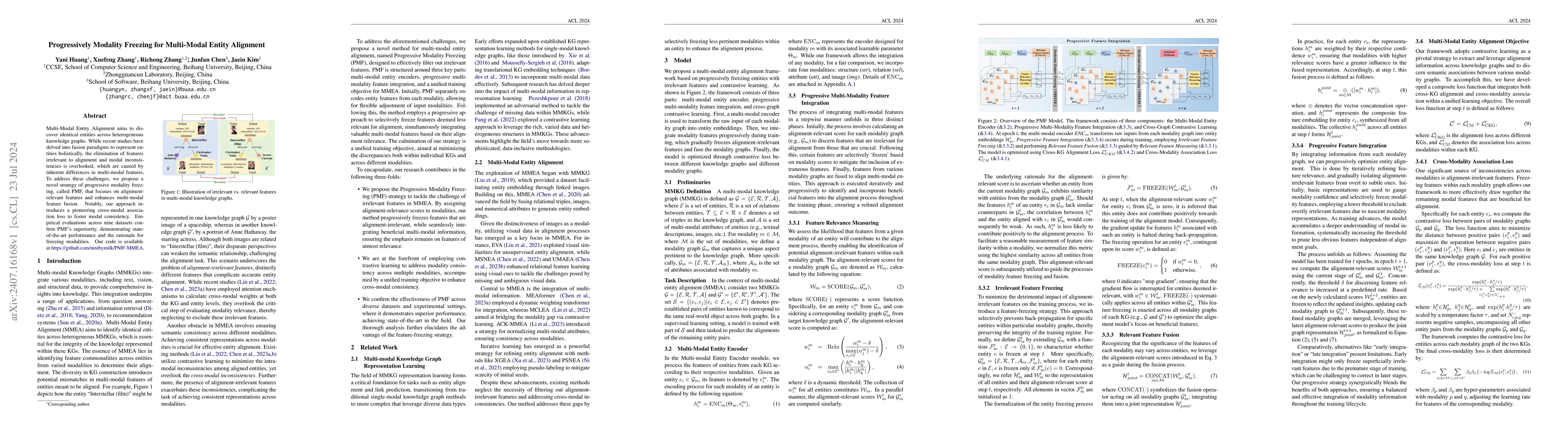Thumbnail for Progressively Modality Freezing for Multi-Modal Entity Alignment