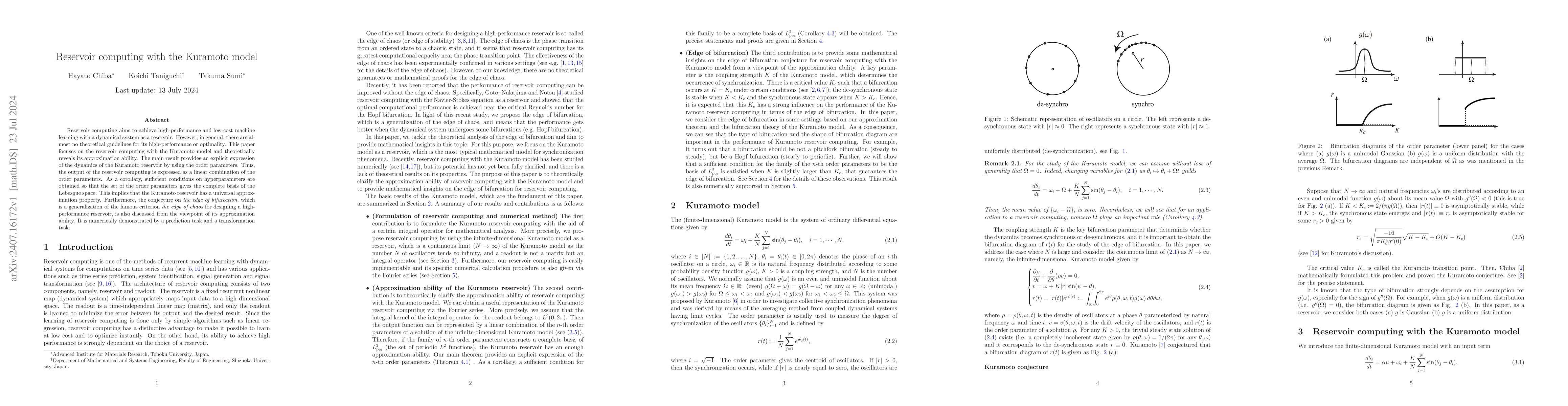 Thumbnail for Reservoir computing with the Kuramoto model