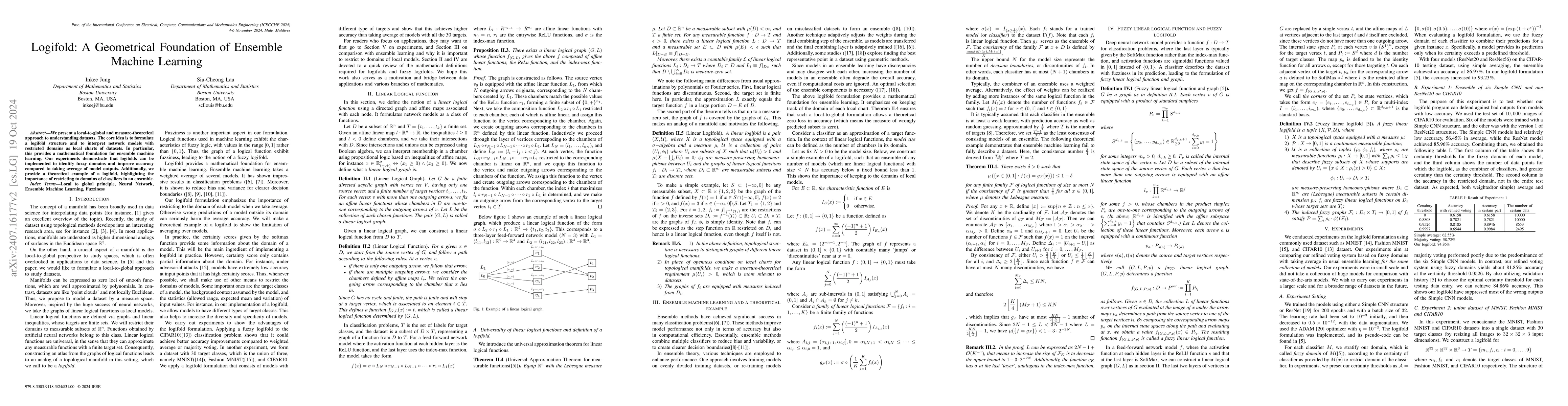 Thumbnail for Logifold: A Geometrical Foundation of Ensemble Machine Learning