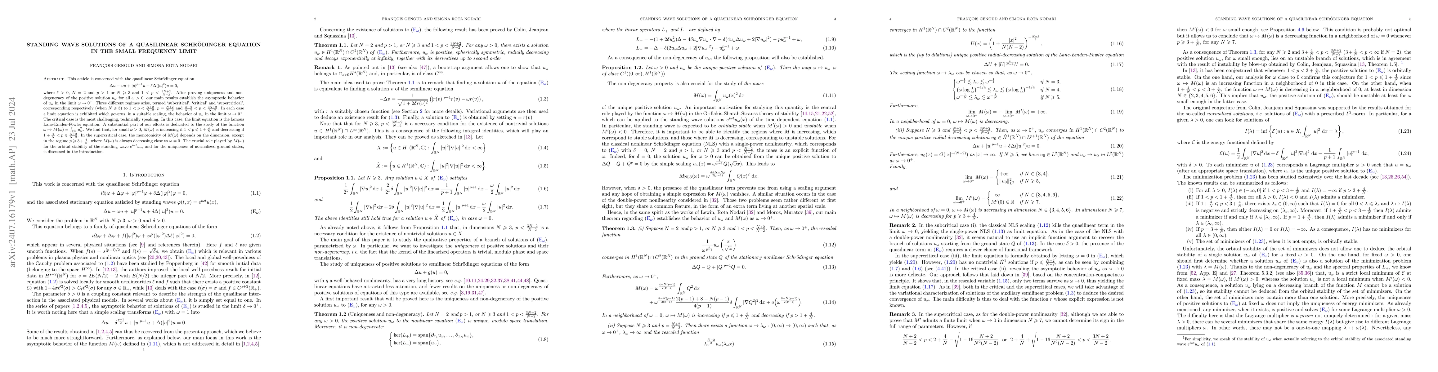 Thumbnail for Standing wave solutions of a quasilinear Schrödinger equation in the
  small frequency limit