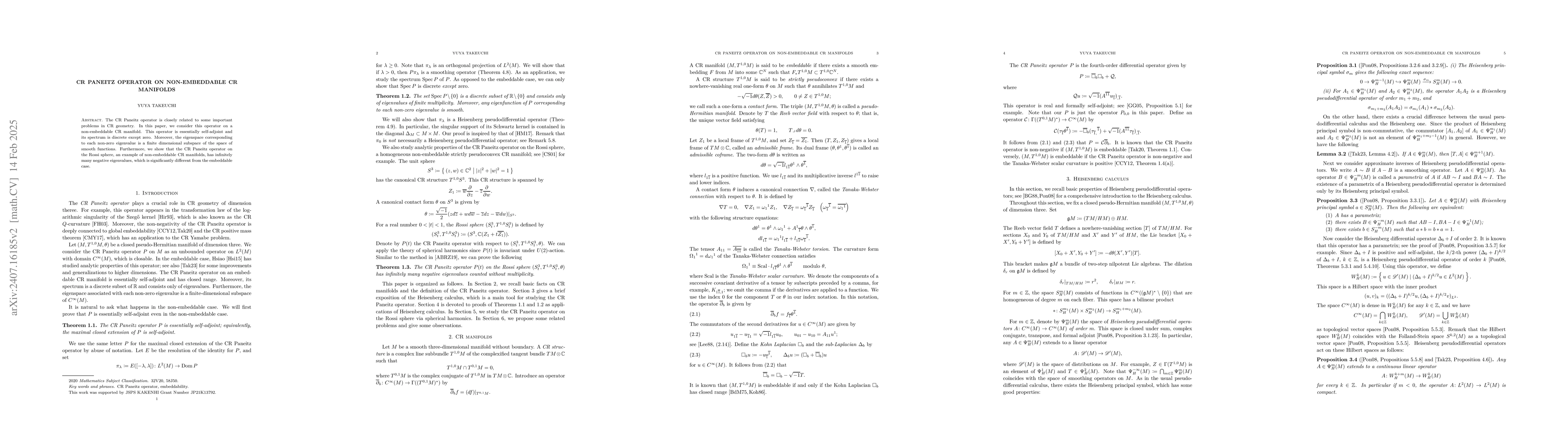 Thumbnail for CR Paneitz operator on non-embeddable CR manifolds