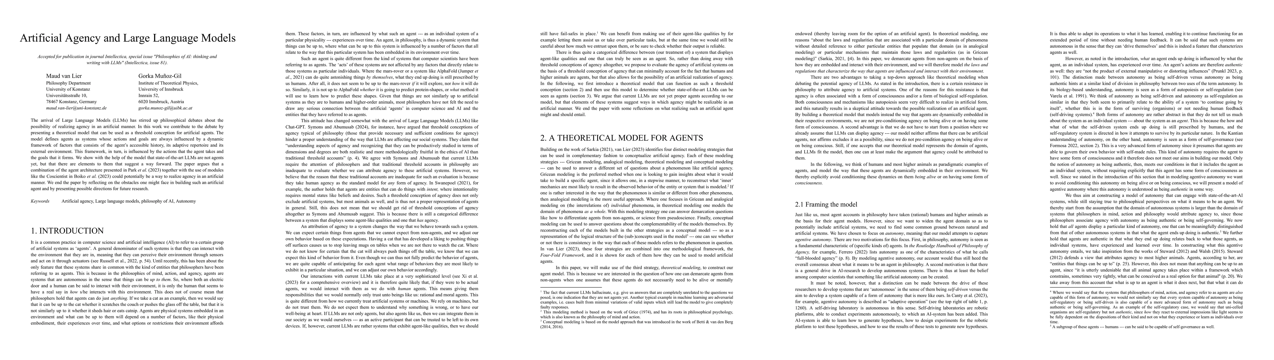 Thumbnail for Artificial Agency and Large Language Models