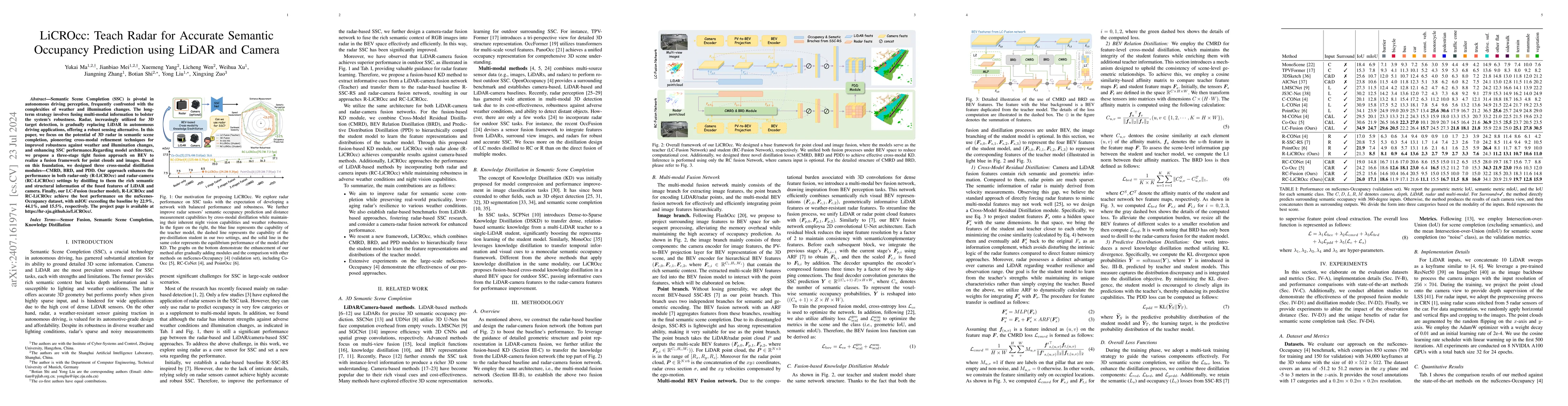 Thumbnail for LiCROcc: Teach Radar for Accurate Semantic Occupancy Prediction using
  LiDAR and Camera