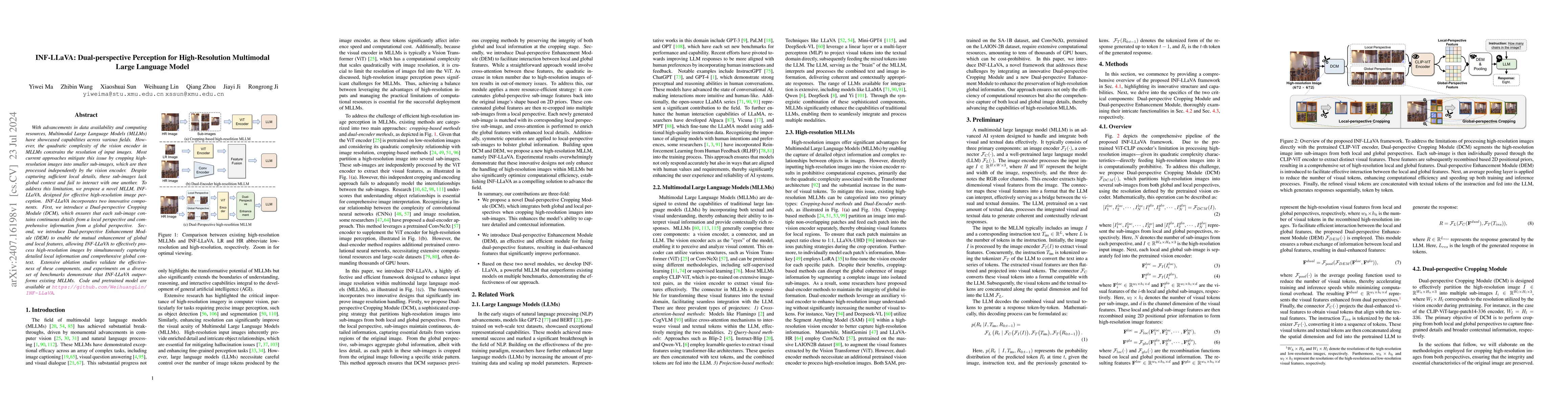 Thumbnail for INF-LLaVA: Dual-perspective Perception for High-Resolution Multimodal
  Large Language Model