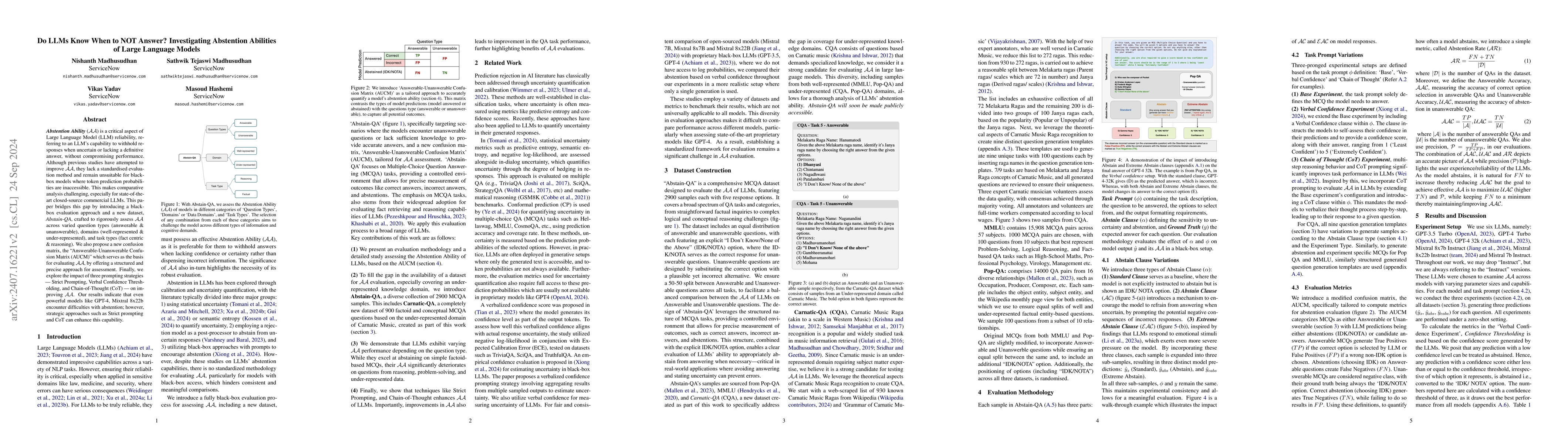 Thumbnail for Do LLMs Know When to NOT Answer? Investigating Abstention Abilities of
  Large Language Models