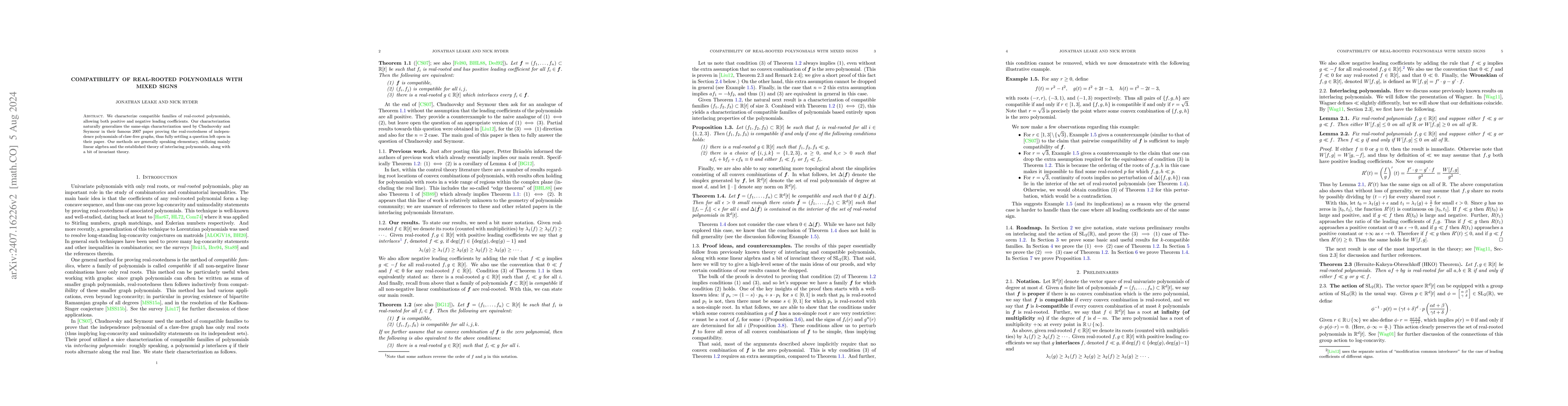 Thumbnail for Compatibility of Real-Rooted Polynomials with Mixed Signs