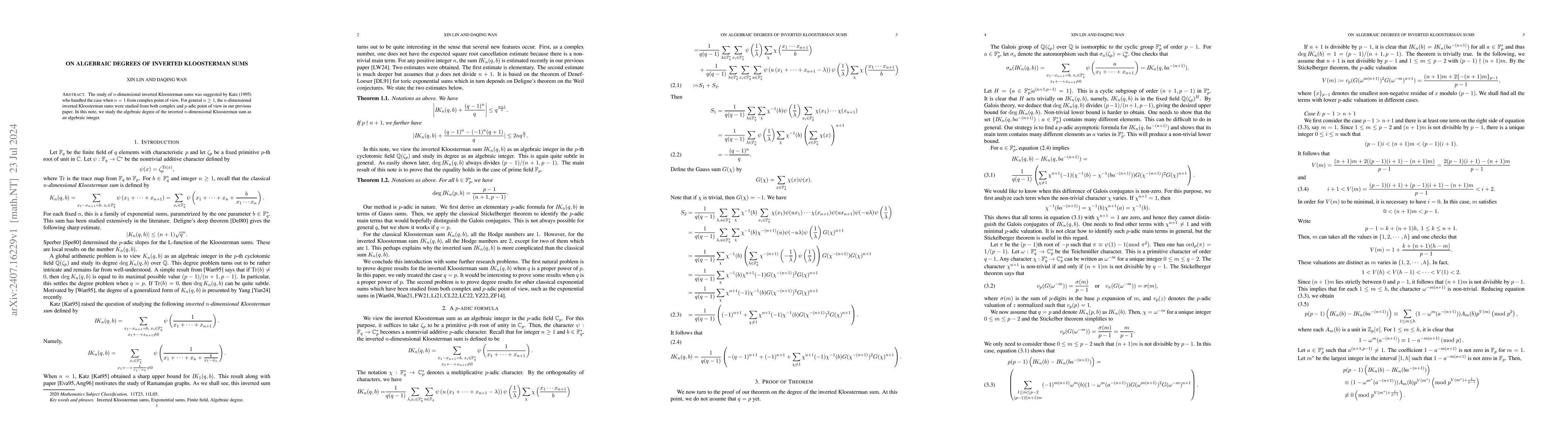 Thumbnail for On algebraic degrees of inverted Kloosterman sums