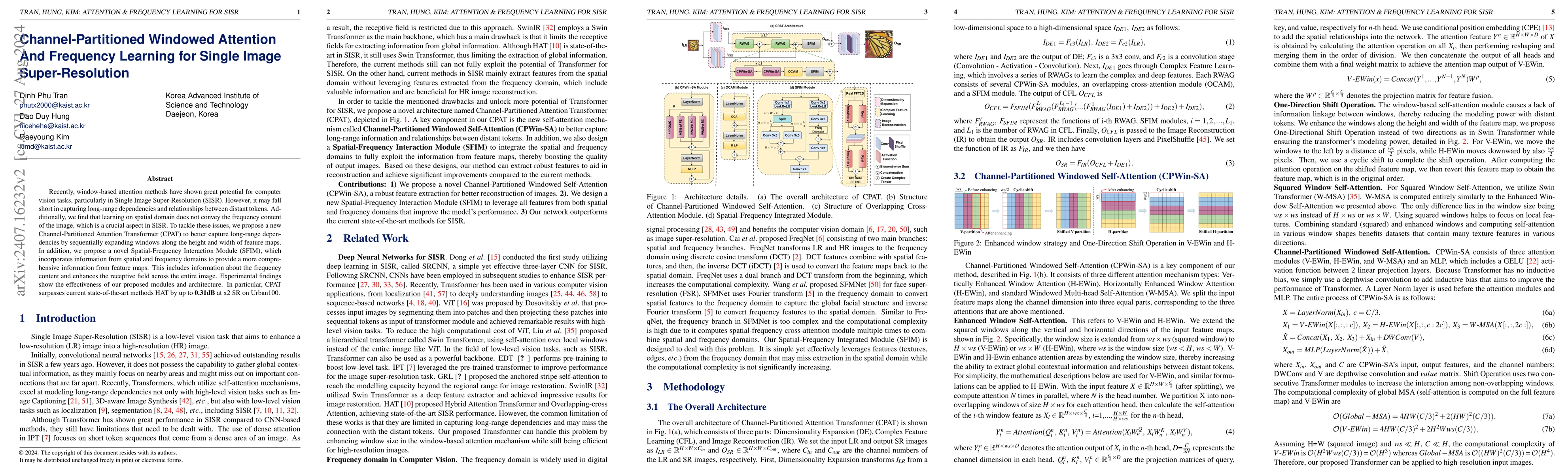 Thumbnail for Channel-Partitioned Windowed Attention And Frequency Learning for Single
  Image Super-Resolution