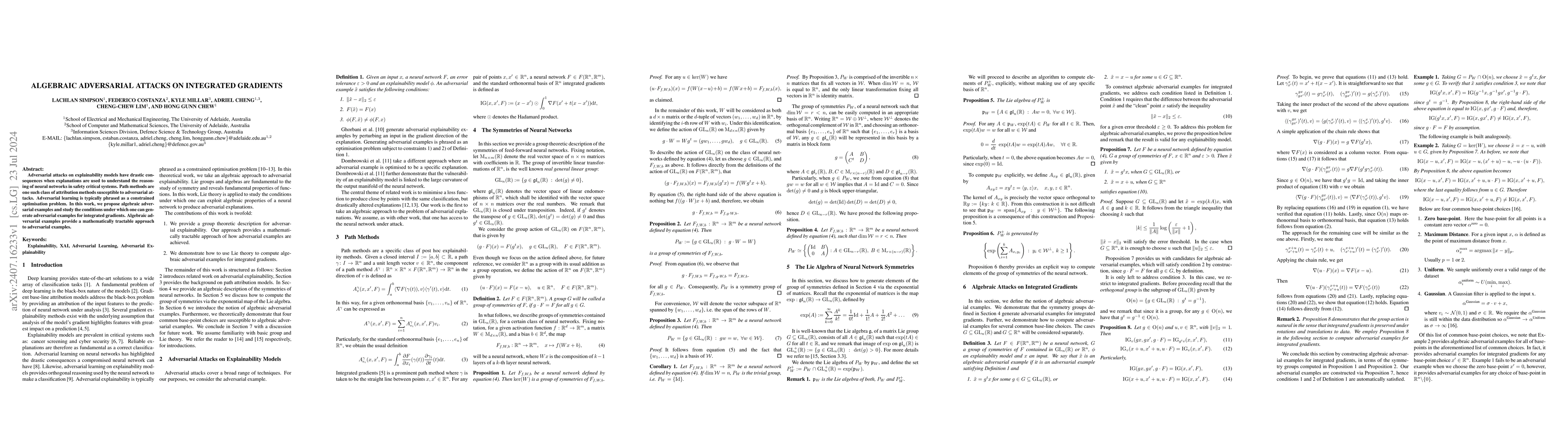 Thumbnail for Algebraic Adversarial Attacks on Integrated Gradients