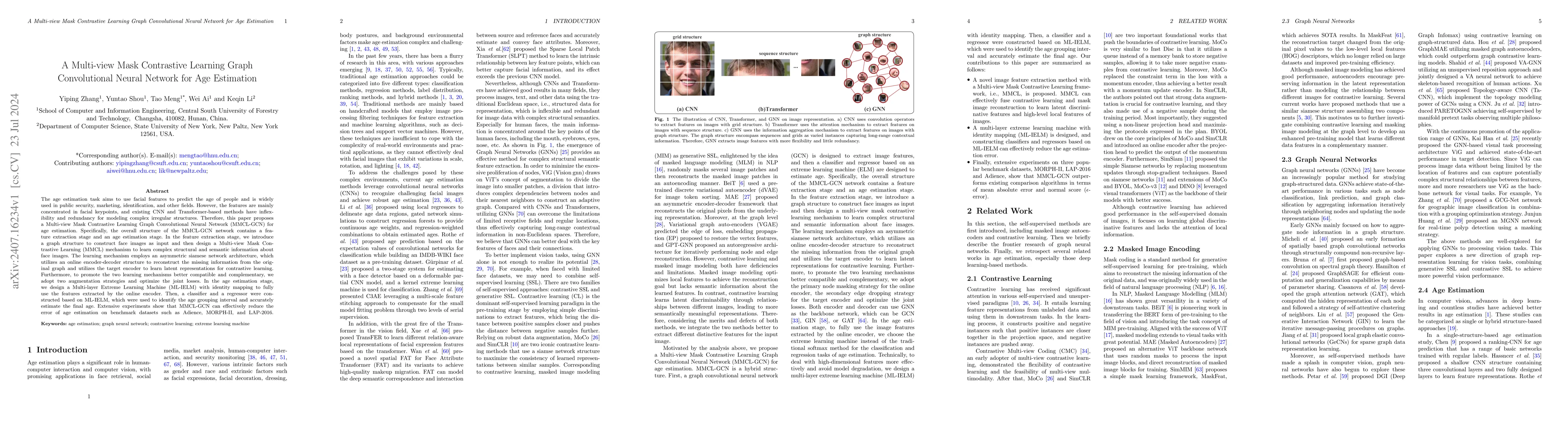 Thumbnail for A Multi-view Mask Contrastive Learning Graph Convolutional Neural
  Network for Age Estimation