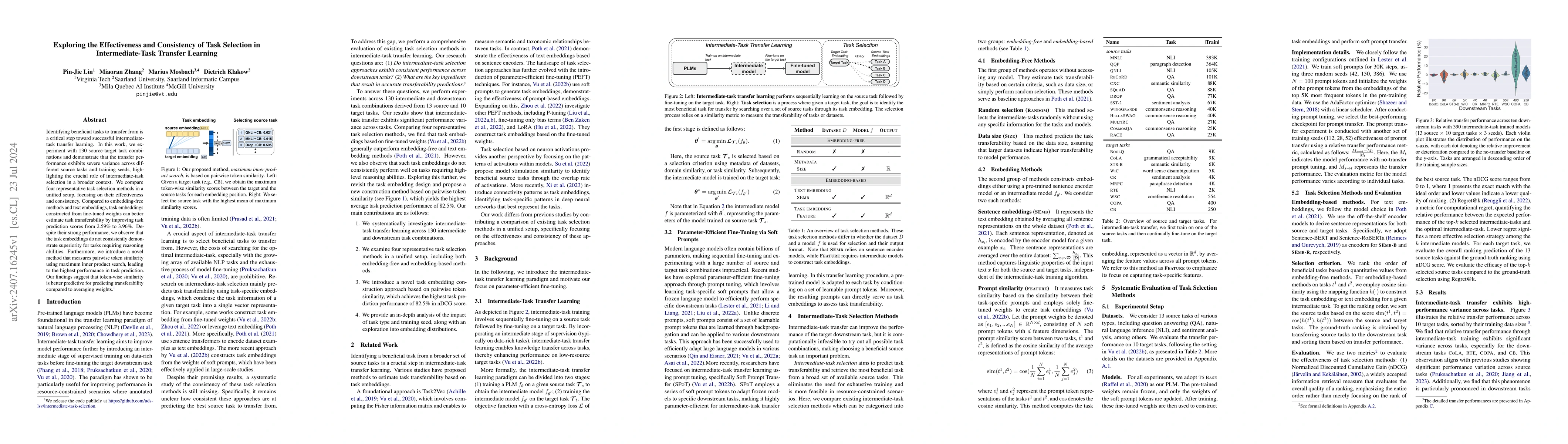 Thumbnail for Exploring the Effectiveness and Consistency of Task Selection in
  Intermediate-Task Transfer Learning
