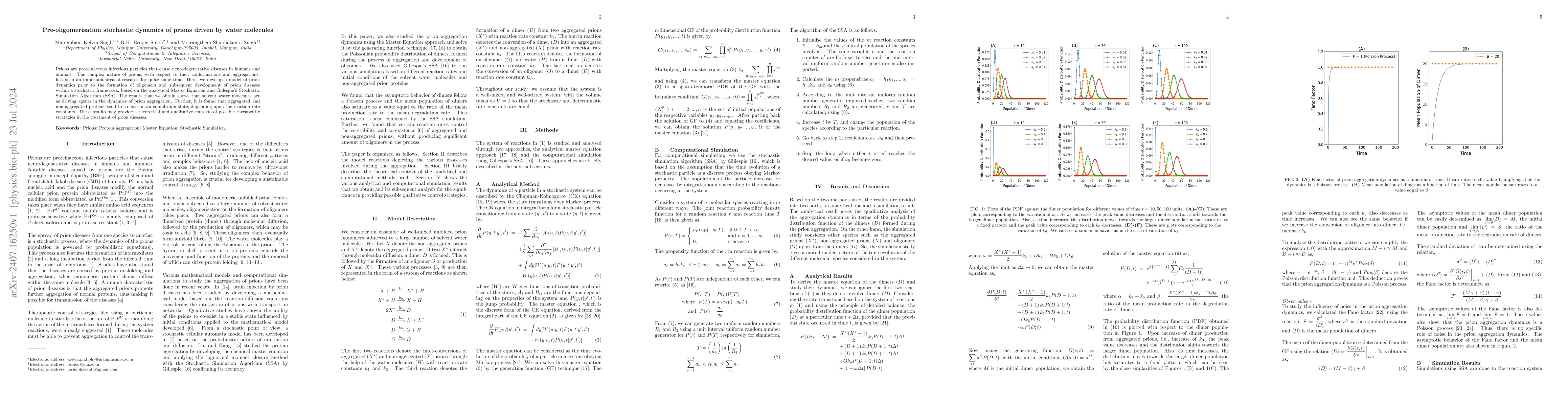 Thumbnail for Pre-oligomerisation stochastic dynamics of prions driven by water
  molecules