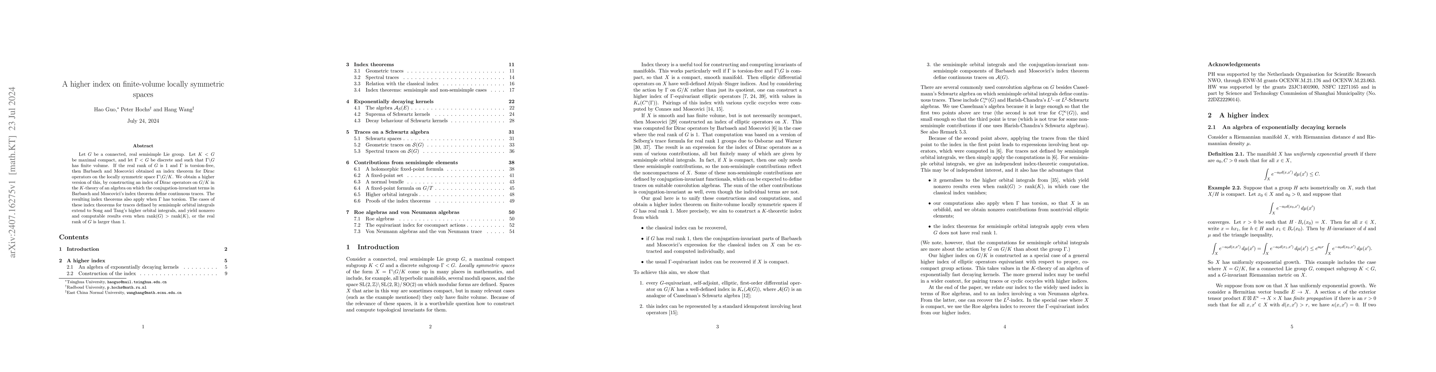 Thumbnail for A higher index on finite-volume locally symmetric spaces