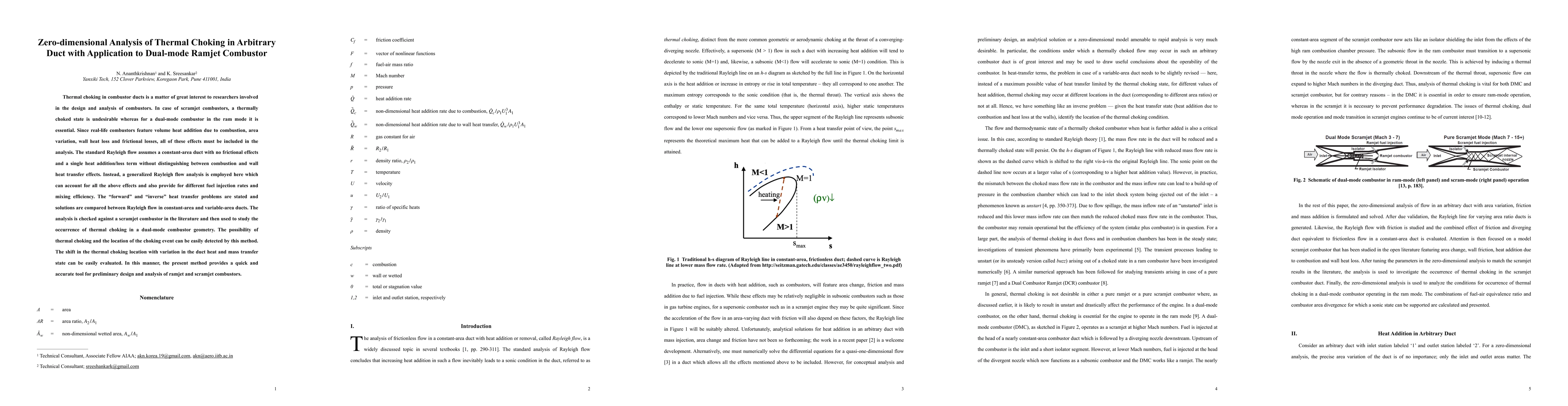 Thumbnail for Zero-dimensional Analysis of Thermal Choking in Arbitrary Duct with
  Application to Dual-mode Ramjet Combustor