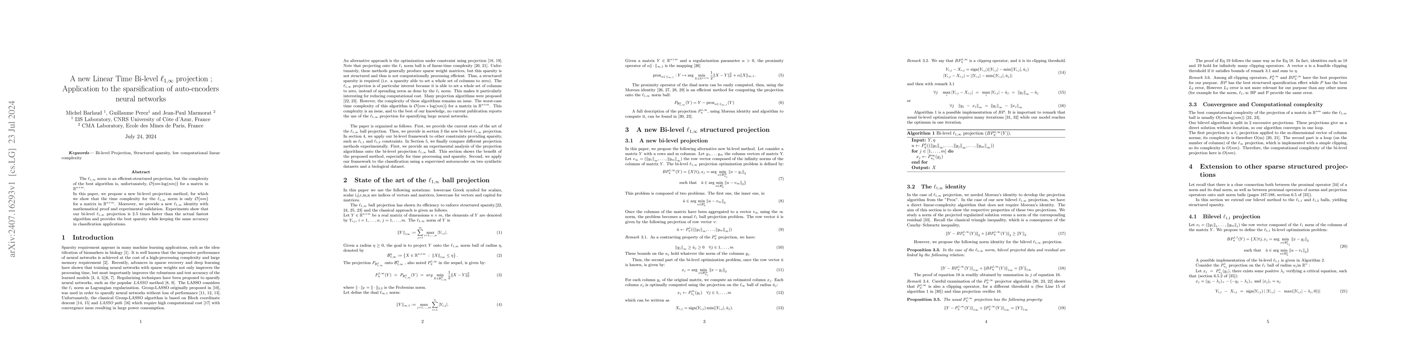 Thumbnail for A new Linear Time Bi-level $\ell_{1,\infty}$ projection ; Application to
  the sparsification of auto-encoders neural networks
