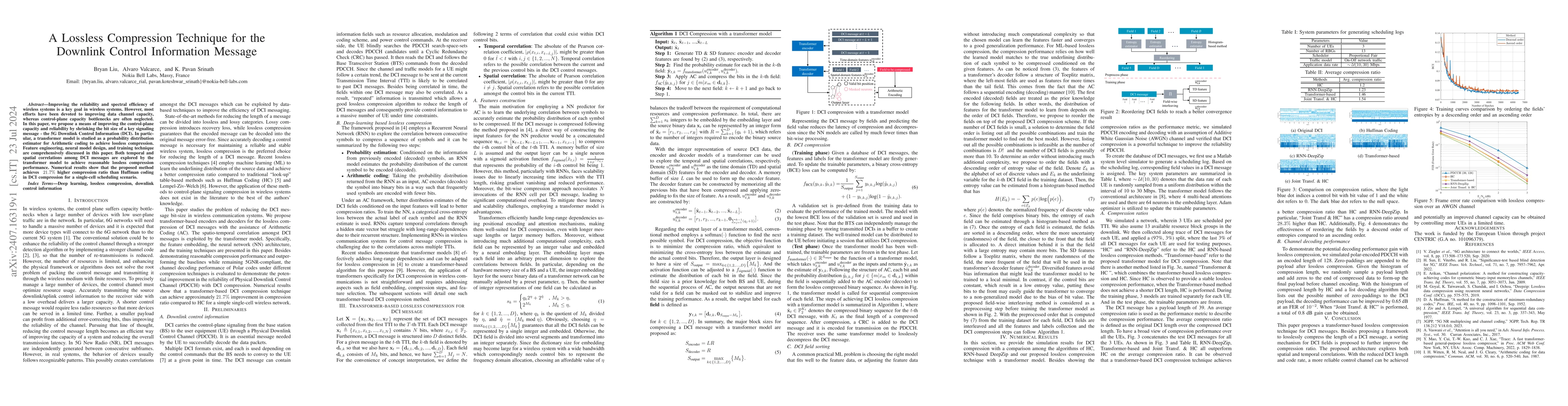 Thumbnail for A Lossless Compression Technique for the Downlink Control Information
  Message