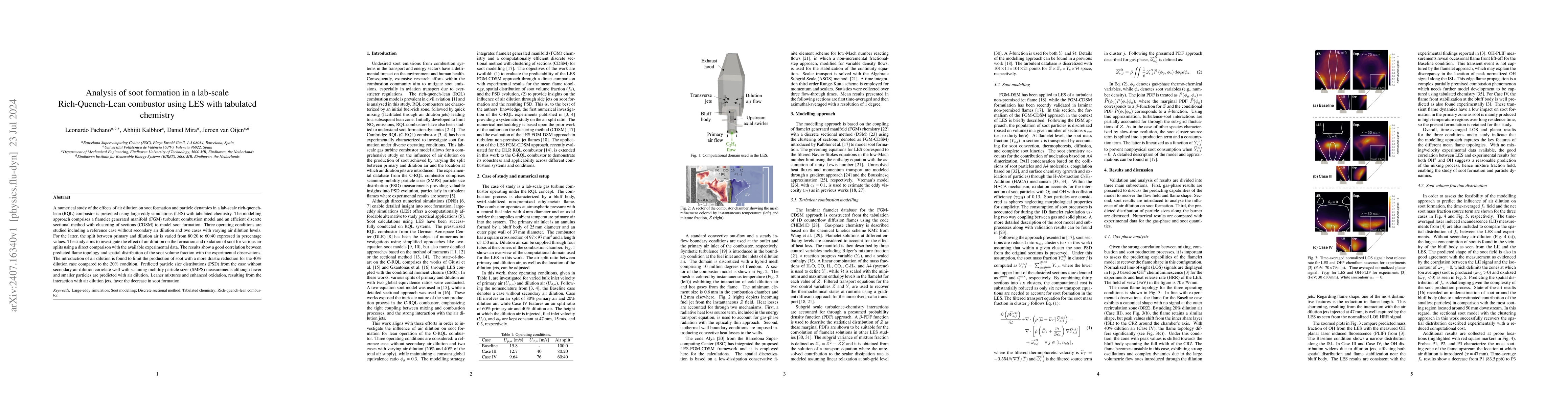 Thumbnail for Analysis of soot formation in a lab-scale Rich-Quench-Lean combustor
  using LES with tabulated chemistry