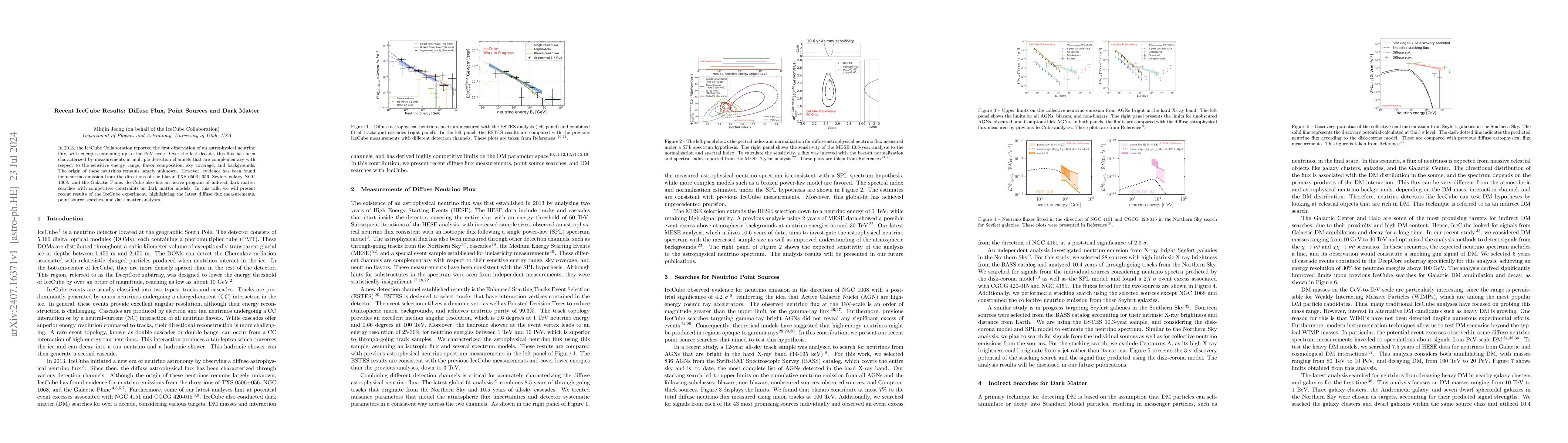 Thumbnail for Recent IceCube Results: Diffuse Flux, Point Sources and Dark Matter