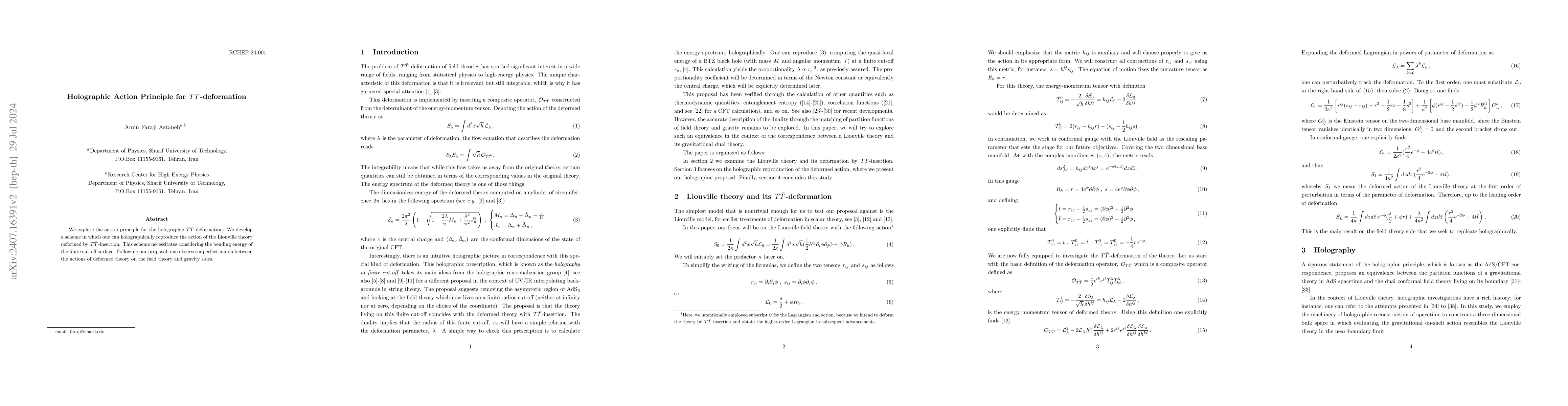 Thumbnail for Holographic Action Principle for $T\bar{T}$-deformation