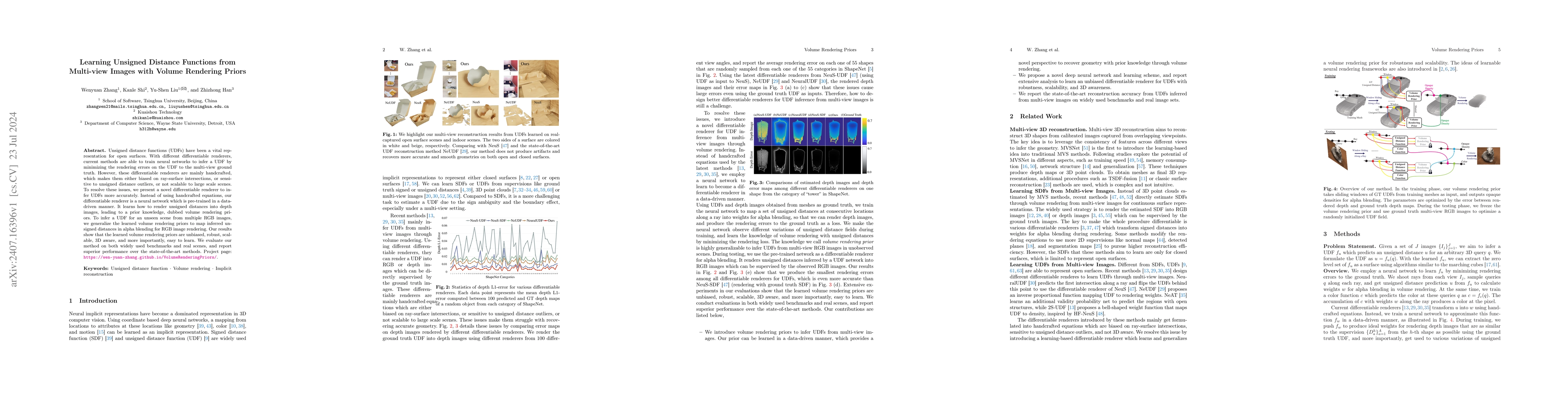 Thumbnail for Learning Unsigned Distance Functions from Multi-view Images with Volume
  Rendering Priors