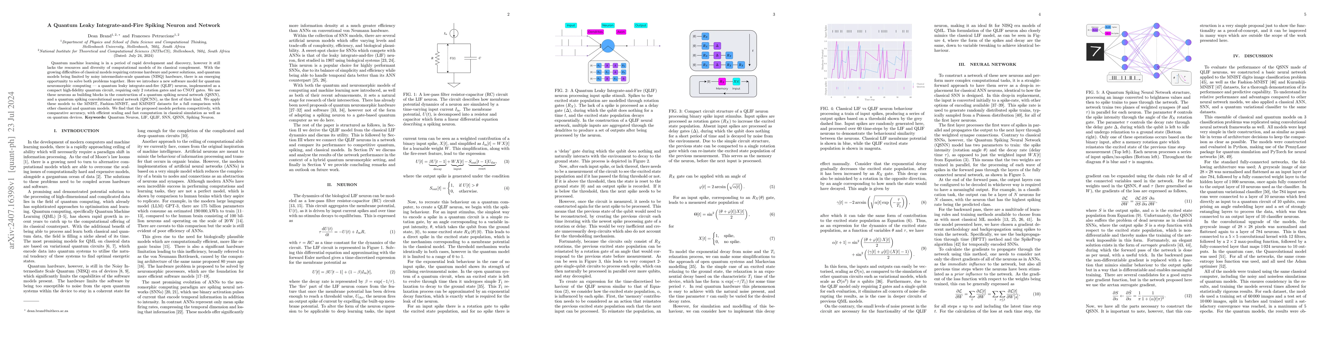Thumbnail for A Quantum Leaky Integrate-and-Fire Spiking Neuron and Network