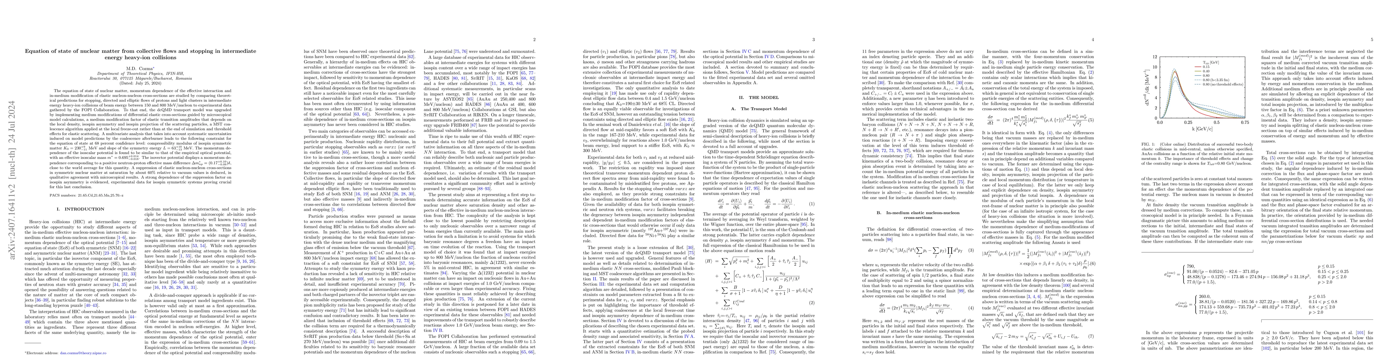 Thumbnail for Equation of state of nuclear matter from collective flows and stopping
  in intermediate energy heavy-ion collisions