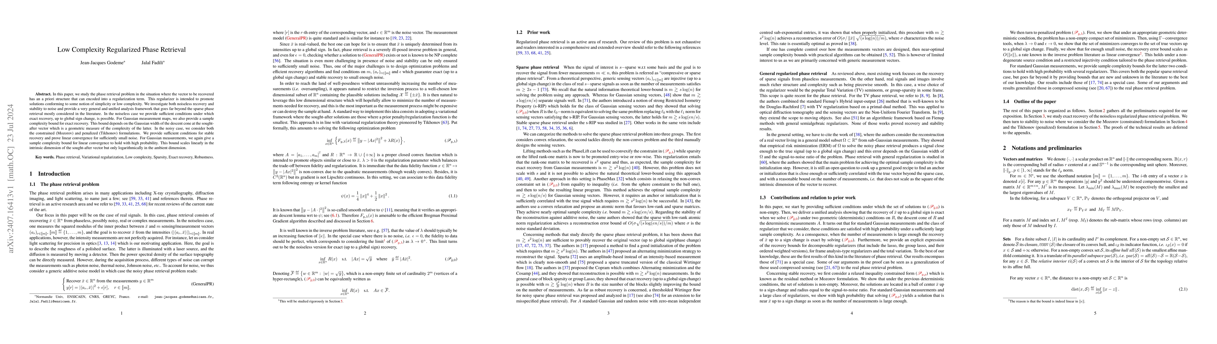 Thumbnail for Low Complexity Regularized Phase Retrieval