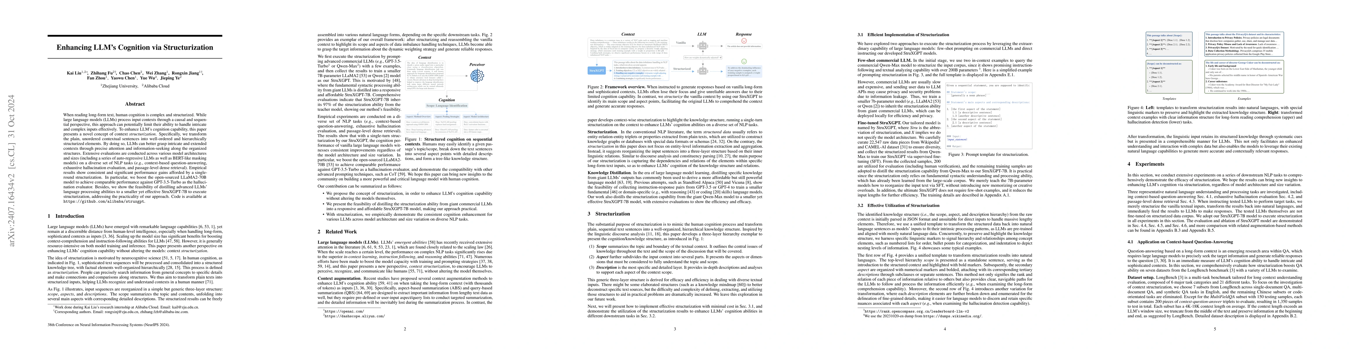 Thumbnail for Enhancing LLM's Cognition via Structurization