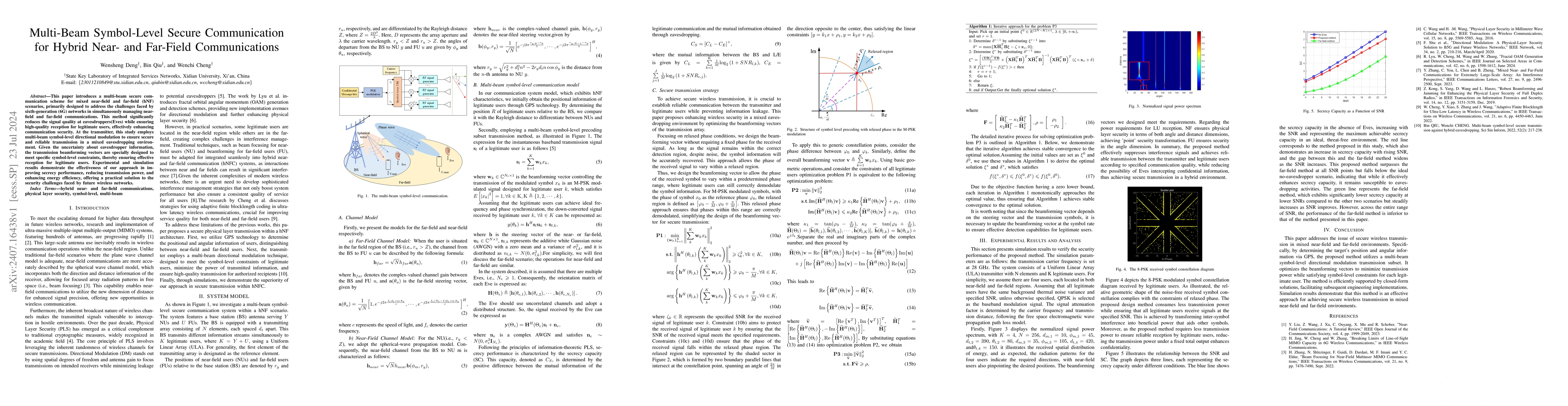 Thumbnail for Multi-Beam Symbol-Level Secure Communication for Hybrid Near- and
  Far-Field Communications