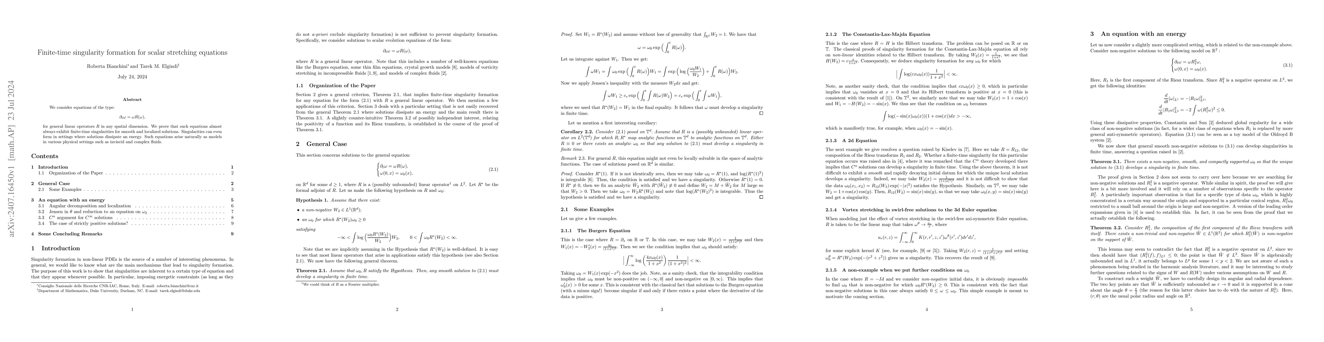 Thumbnail for Finite-time singularity formation for scalar stretching equations
