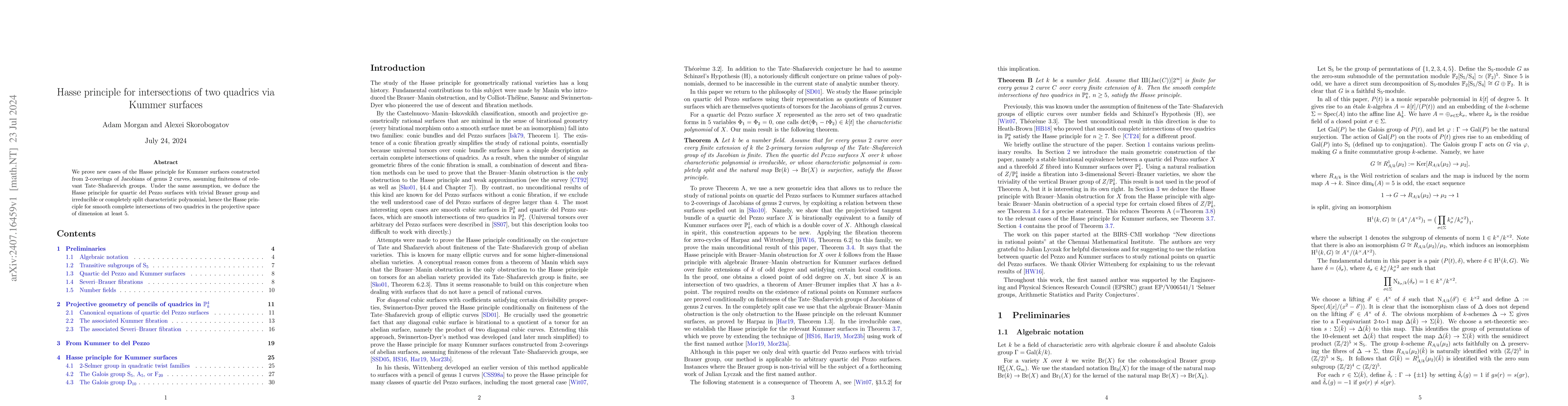 Thumbnail for Hasse principle for intersections of two quadrics via Kummer surfaces