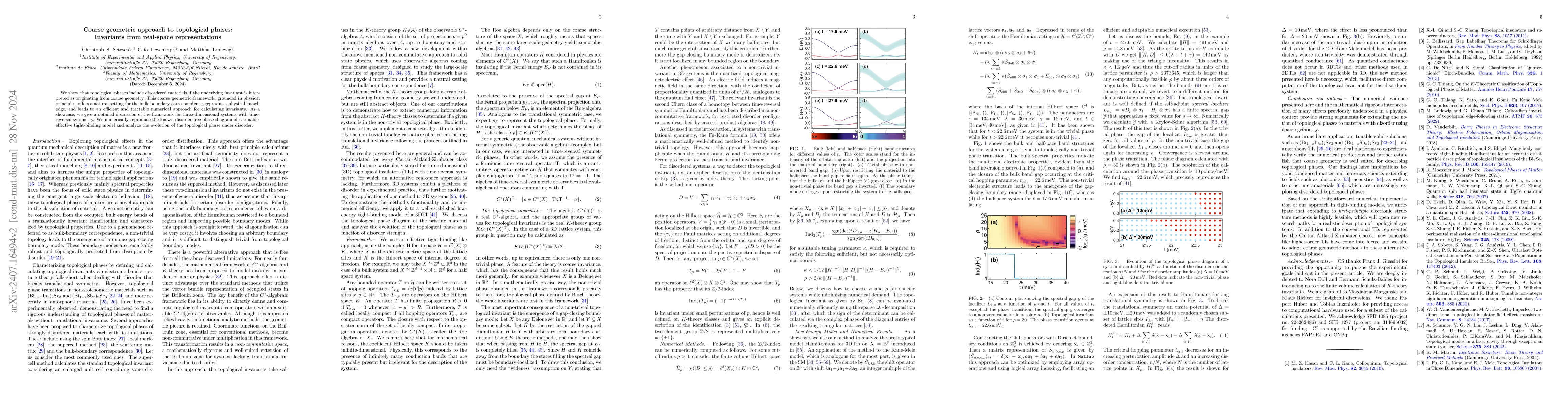 Thumbnail for Coarse geometric approach to topological phases: Invariants from
  real-space representations