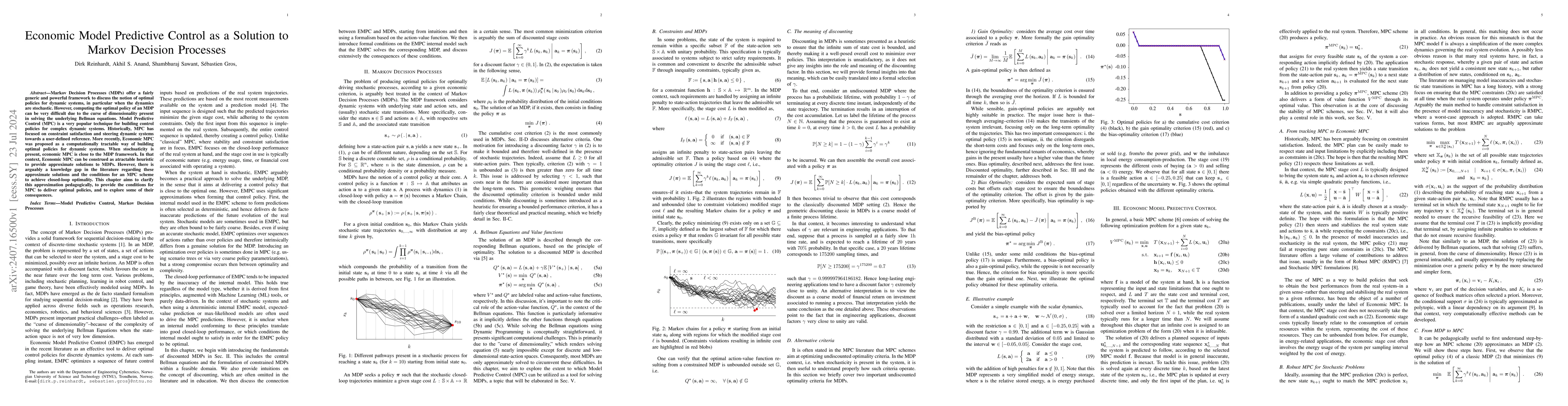 Thumbnail for Economic Model Predictive Control as a Solution to Markov Decision
  Processes