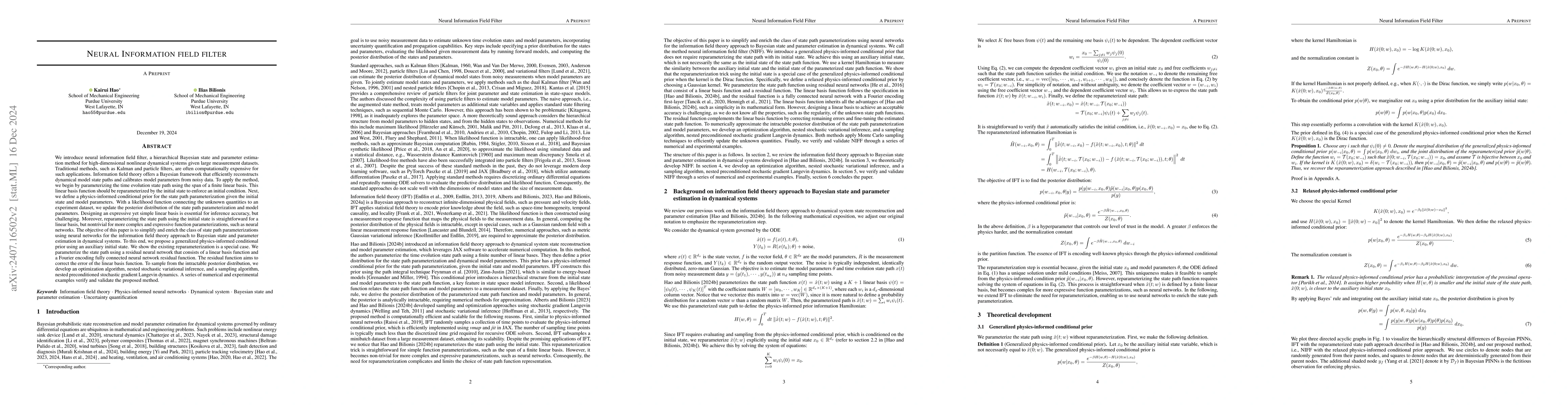 Thumbnail for Neural information field filter