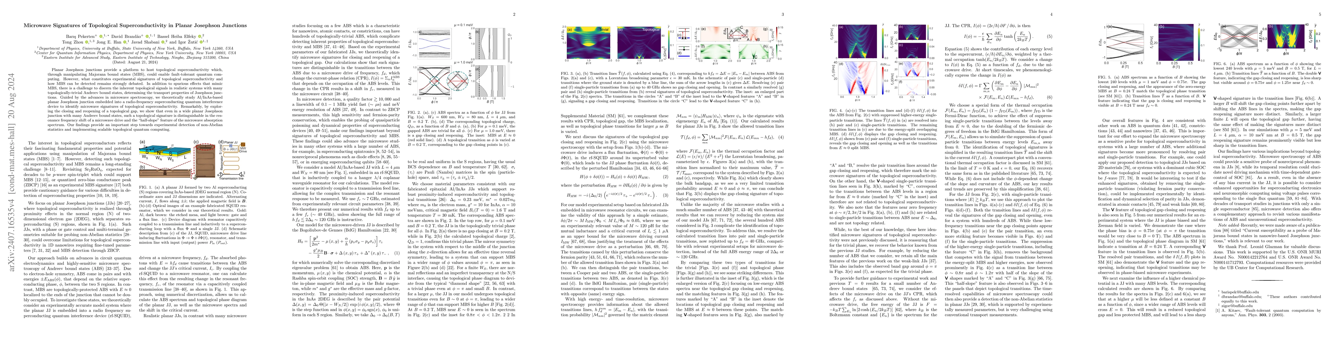 Thumbnail for Microwave Signatures of Topological Superconductivity in Planar
  Josephson Junctions