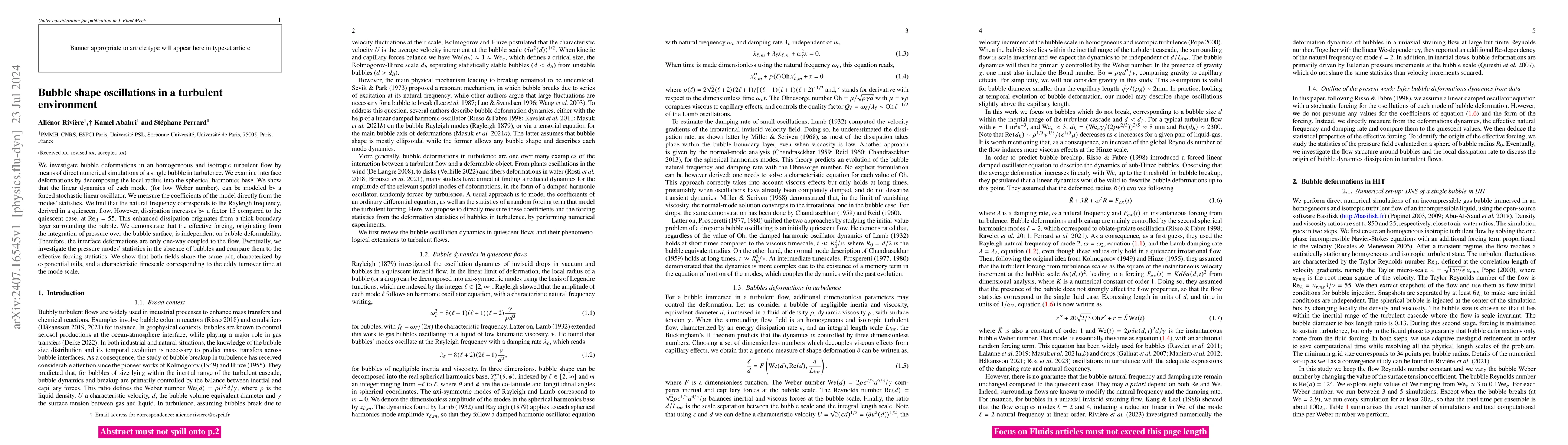 Thumbnail for Bubble shape oscillations in a turbulent environment