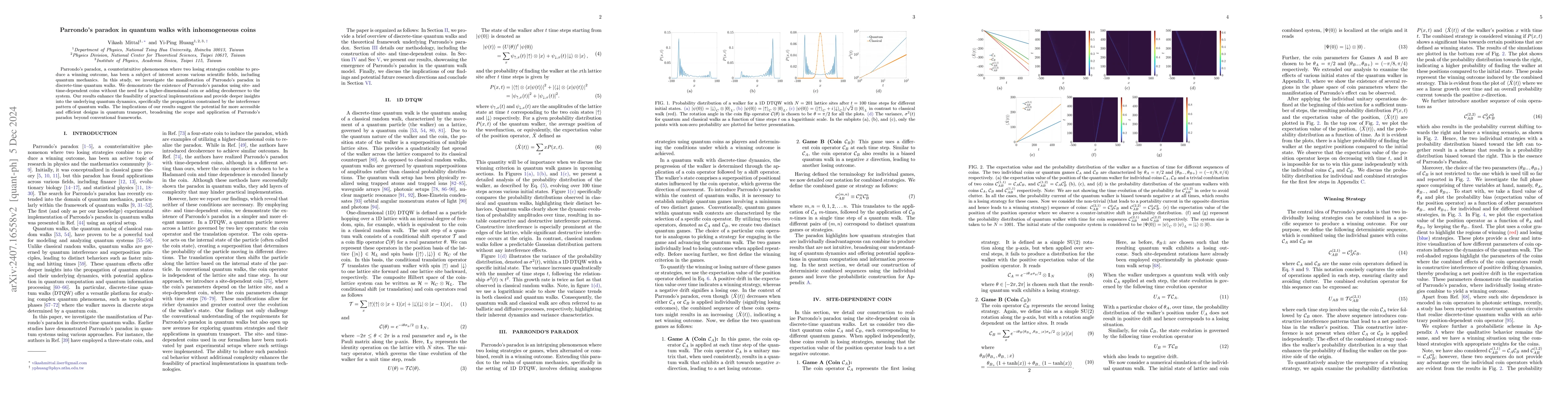 Thumbnail for Parrondo's paradox in quantum walks with inhomogeneous coins