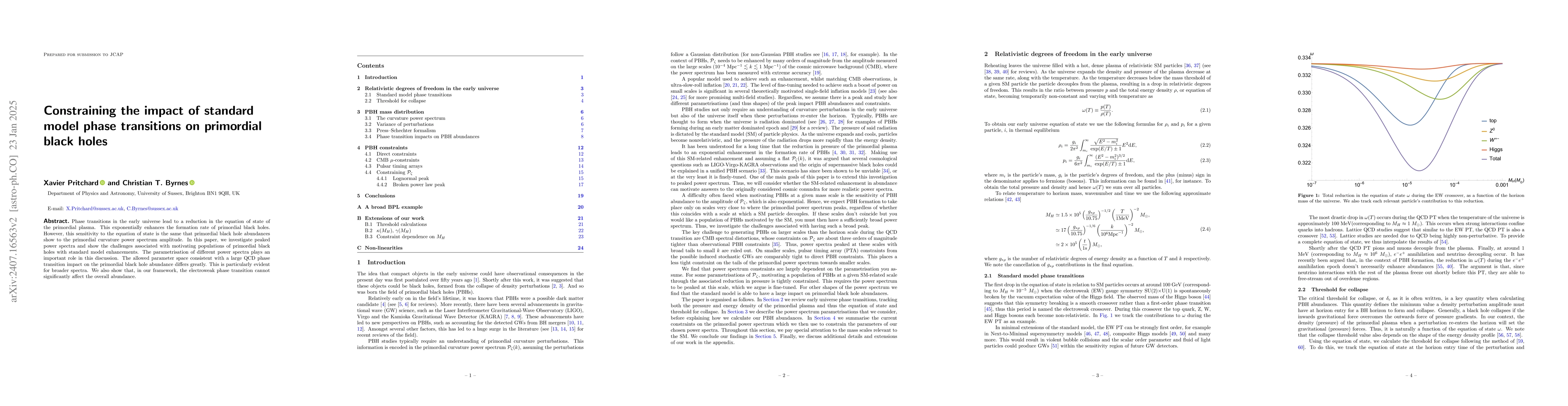 Thumbnail for Constraining the impact of standard model phase transitions on
  primordial black holes