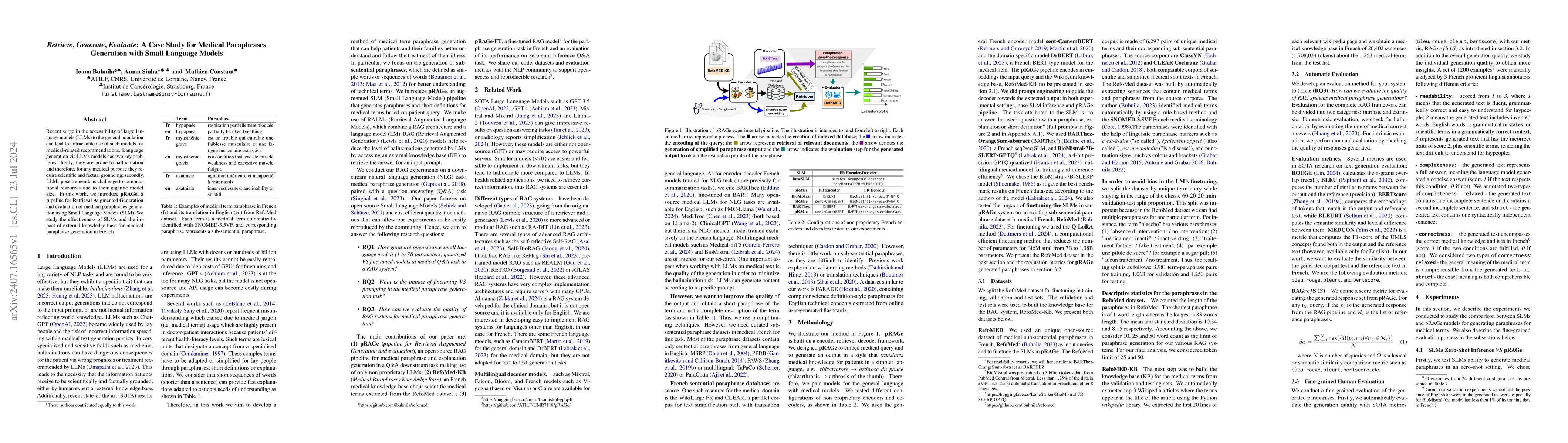 Thumbnail for Retrieve, Generate, Evaluate: A Case Study for Medical Paraphrases
  Generation with Small Language Models