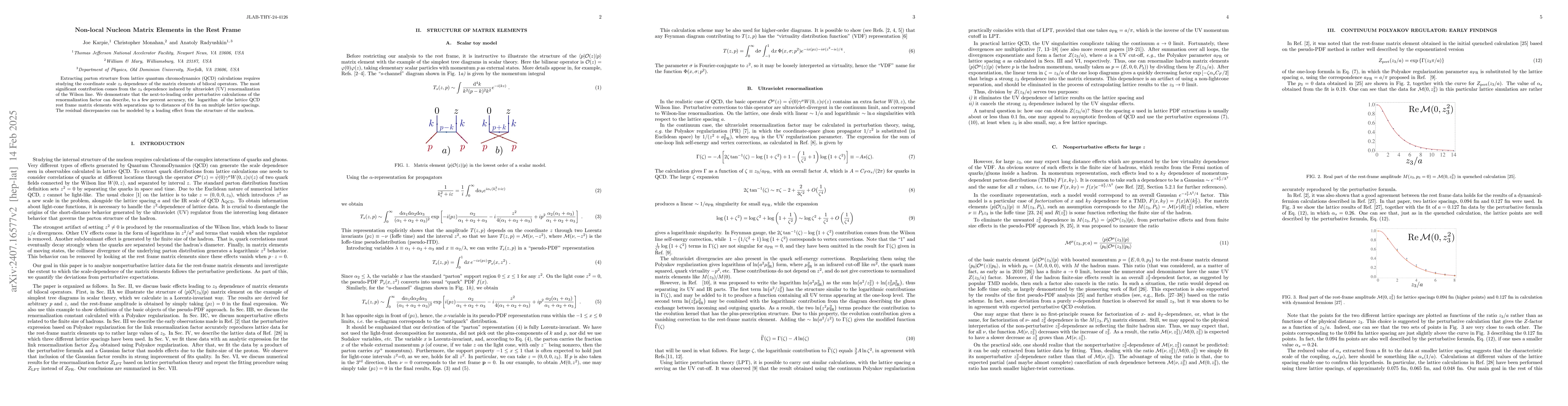 Thumbnail for Non-local Nucleon Matrix Elements in the Rest Frame