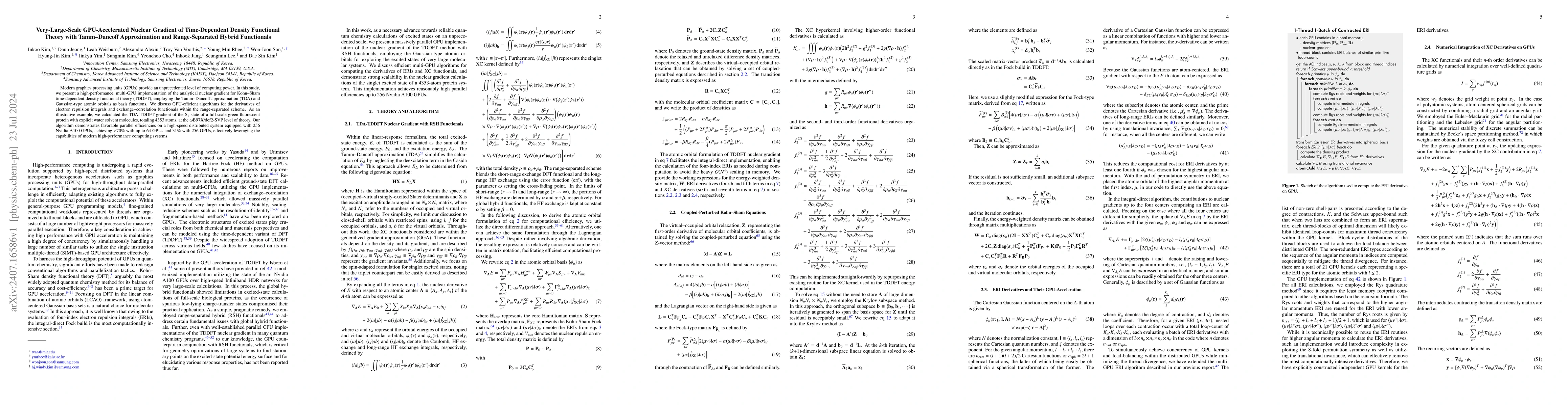 Thumbnail for Very-Large-Scale GPU-Accelerated Nuclear Gradient of Time-Dependent
  Density Functional Theory with Tamm-Dancoff Approximation and Range-Separated
  Hybrid Functionals