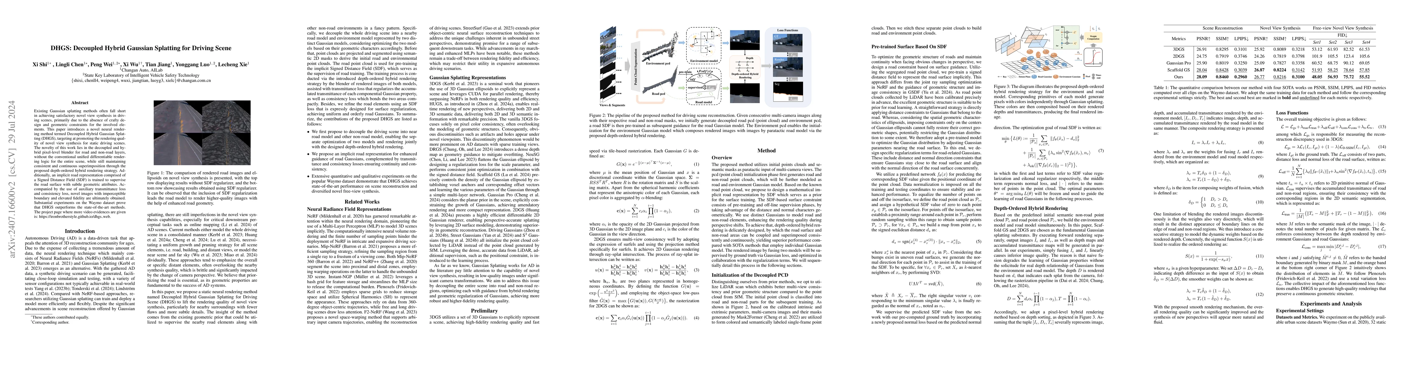 Thumbnail for DHGS: Decoupled Hybrid Gaussian Splatting for Driving Scene