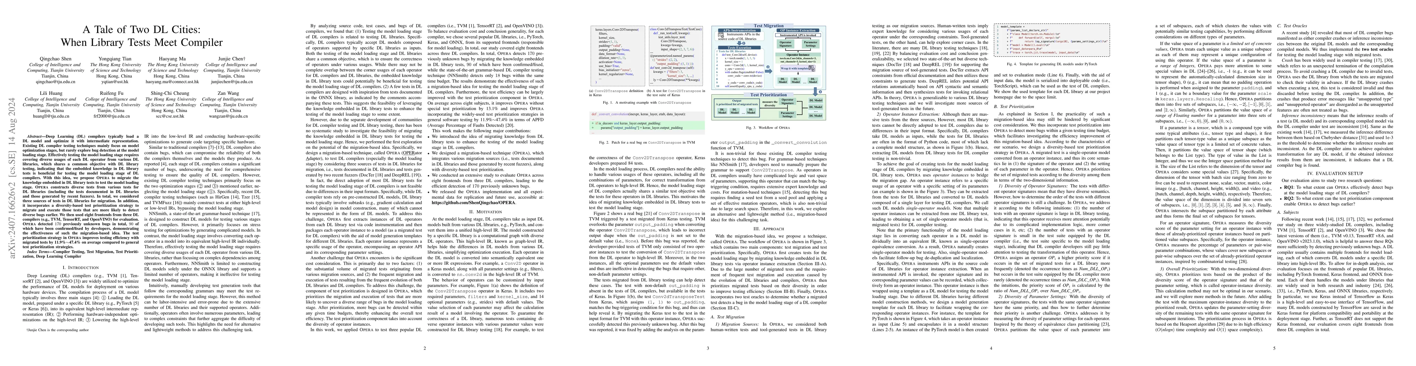 Thumbnail for A Tale of Two DL Cities: When Library Tests Meet Compiler