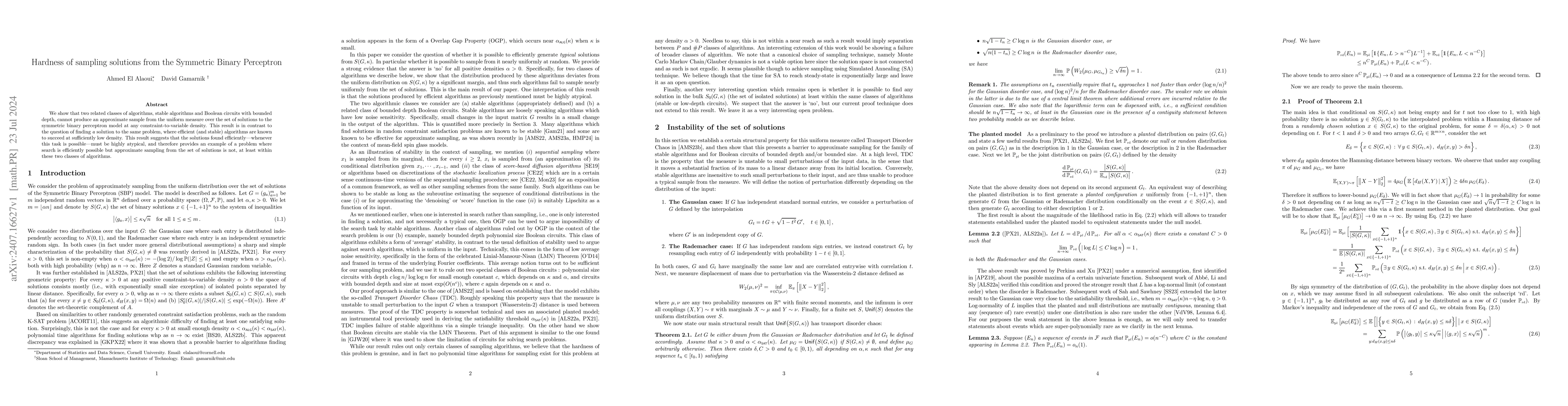 Thumbnail for Hardness of sampling solutions from the Symmetric Binary Perceptron
