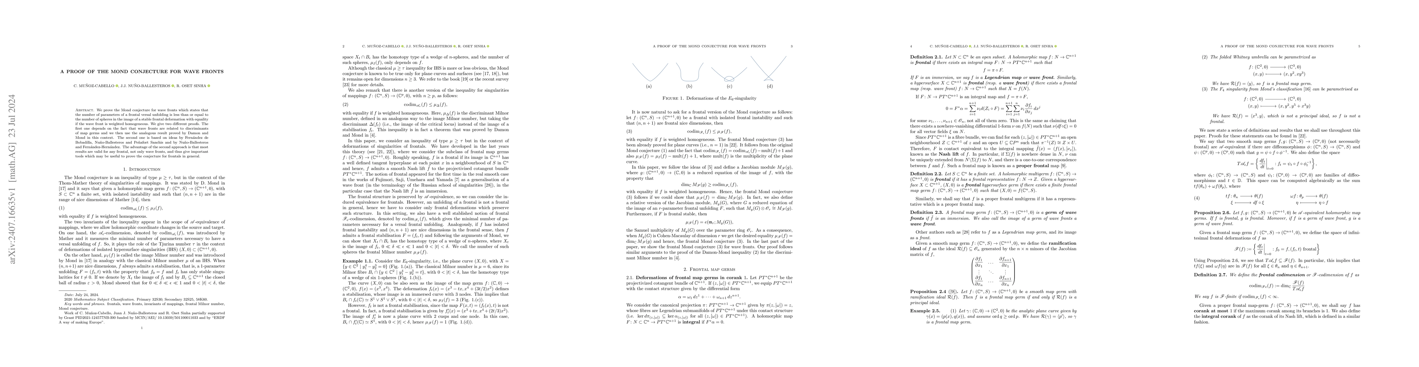 Thumbnail for A proof of the Mond conjecture for wave fronts