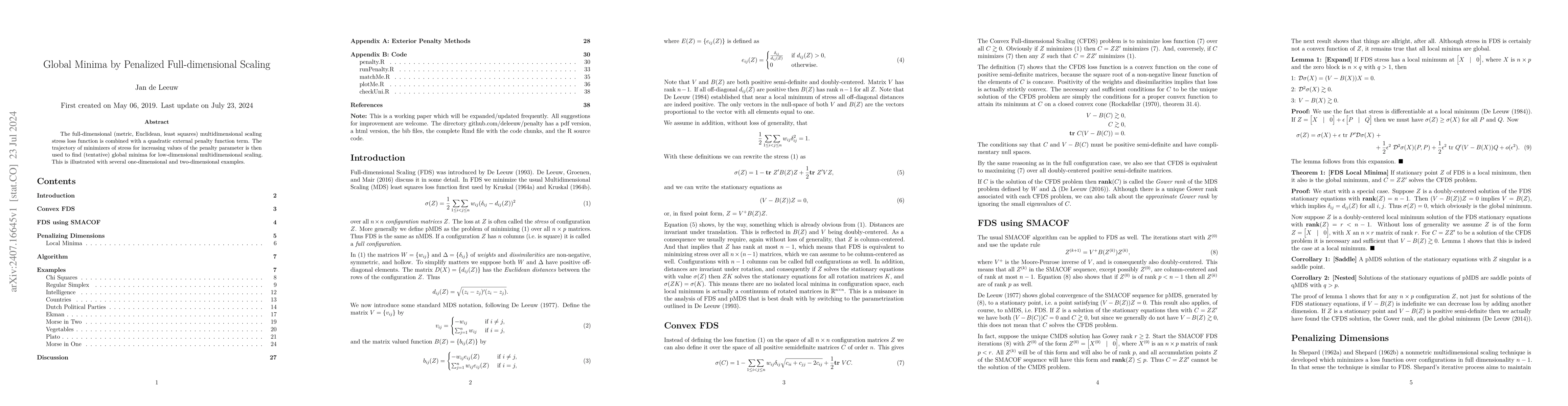 Thumbnail for Global Minima by Penalized Full-dimensional Scaling